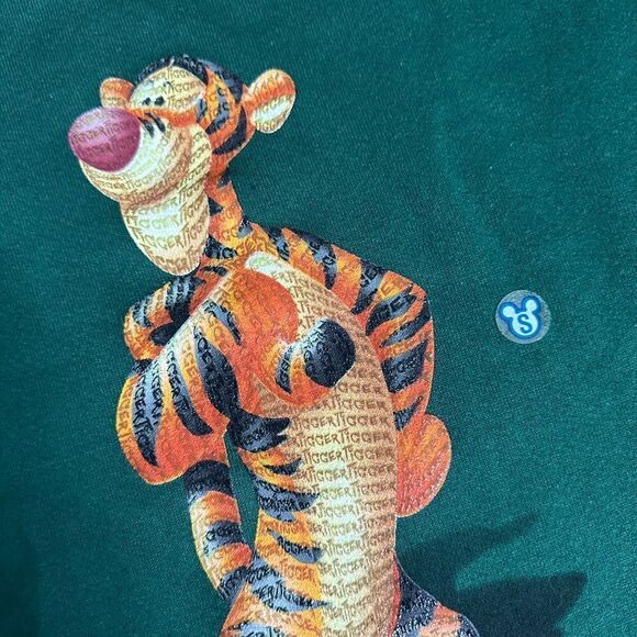 Vintage New with Tags Disney Winnie the Pooh Tigger Green Crewneck Sweatshirt - Picture 8 of 8